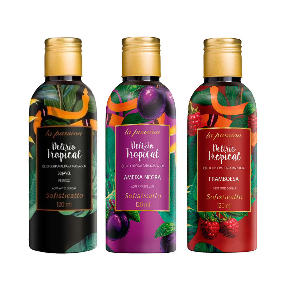 Óleo de Massagem Delírio Tropical Beijável 120ml Sofisticatto