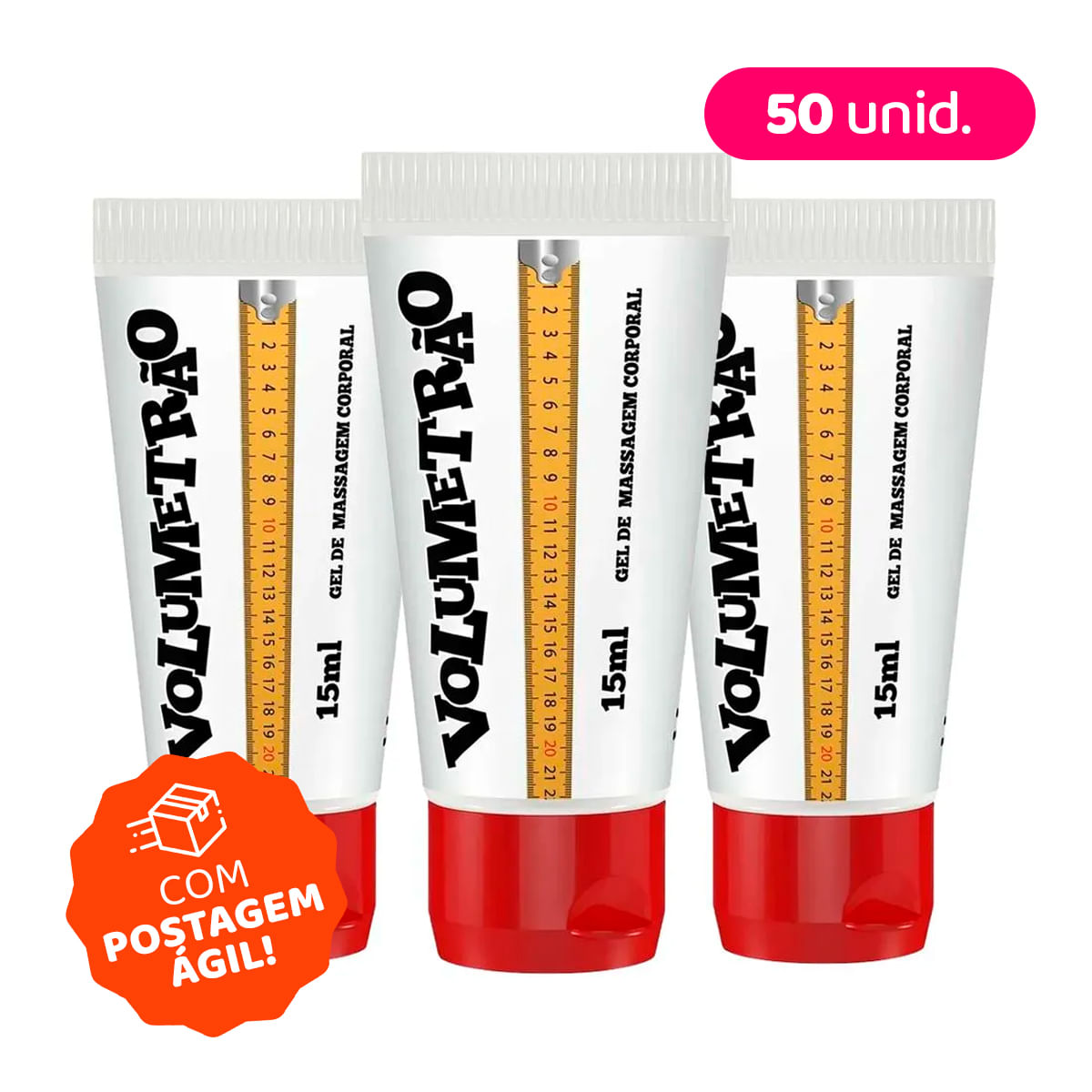 Kit com 50 Volumetrão Gel Vasodilatador Sensação de Aumento Peniano