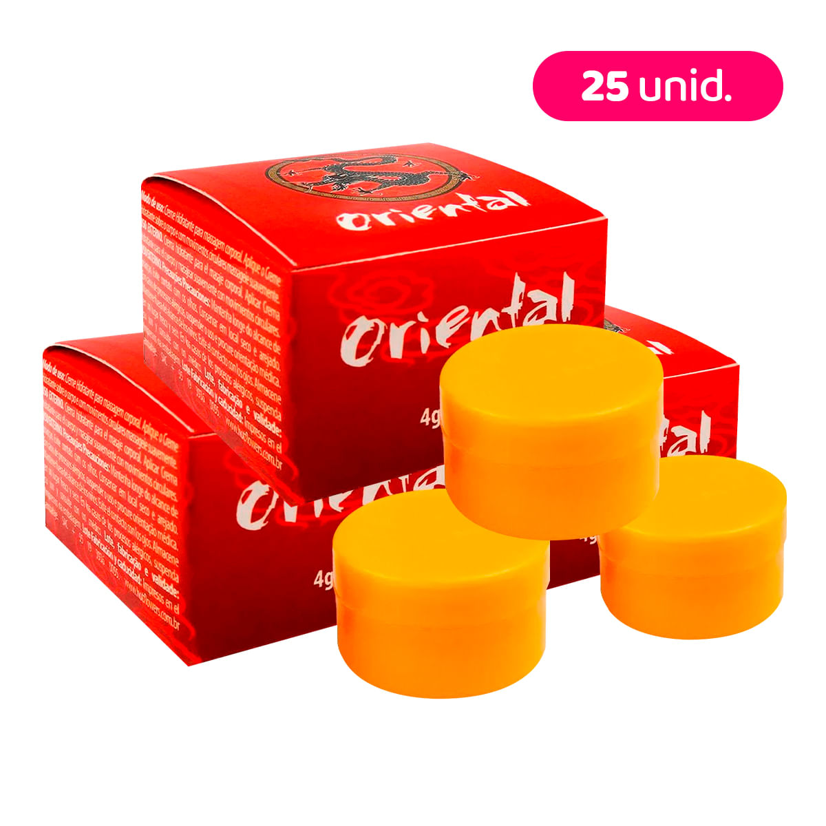 Kit com 25 Pomada Oriental Creme de Massagem