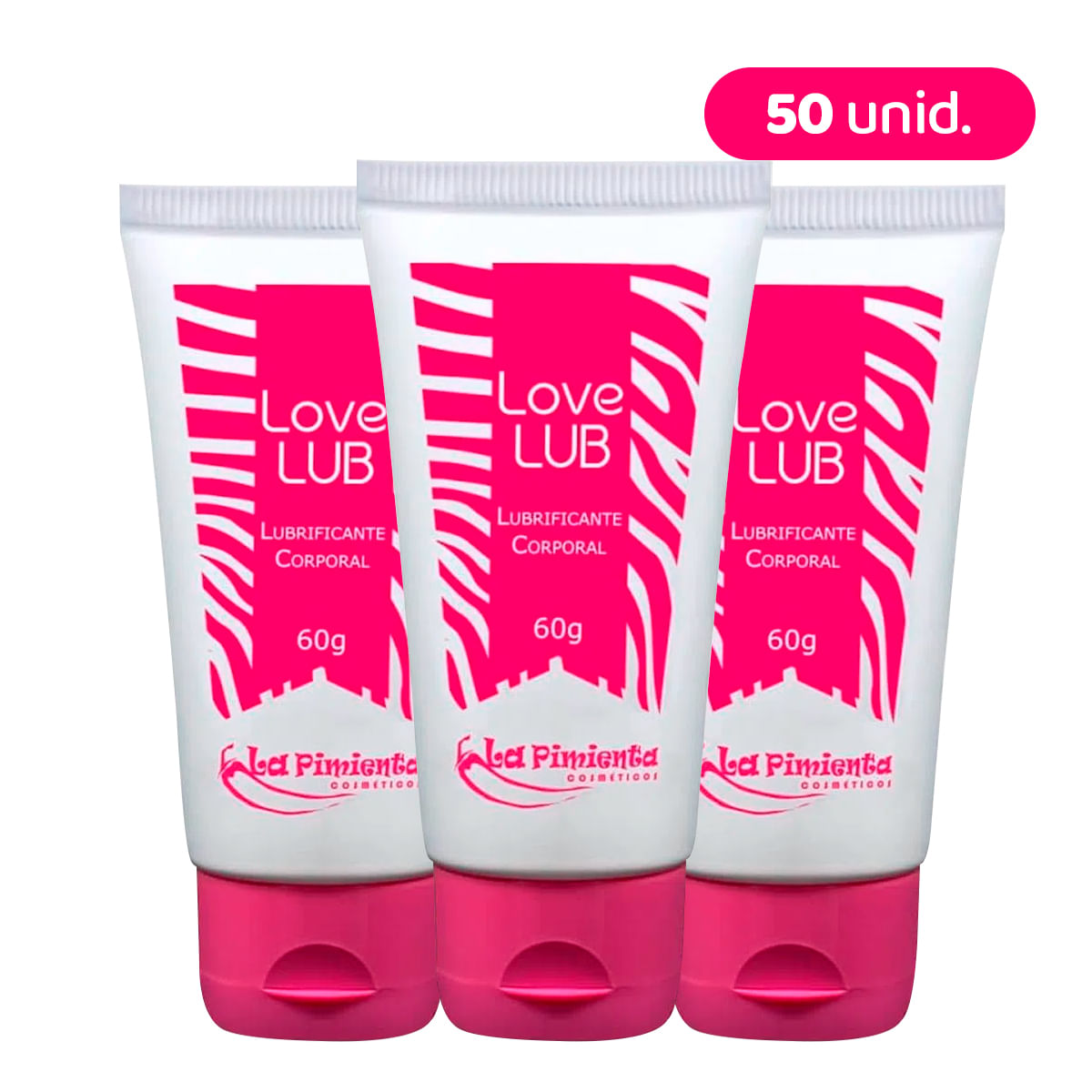 Kit com 50 Love Lub Lubrificante Corporal Neutro
