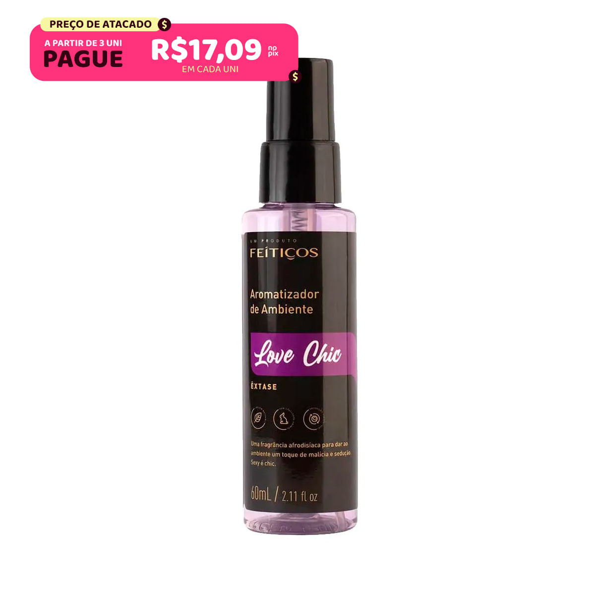Love Chic Êxtase Aromatizador de Ambiente 60ml Feitiços Aromáticos