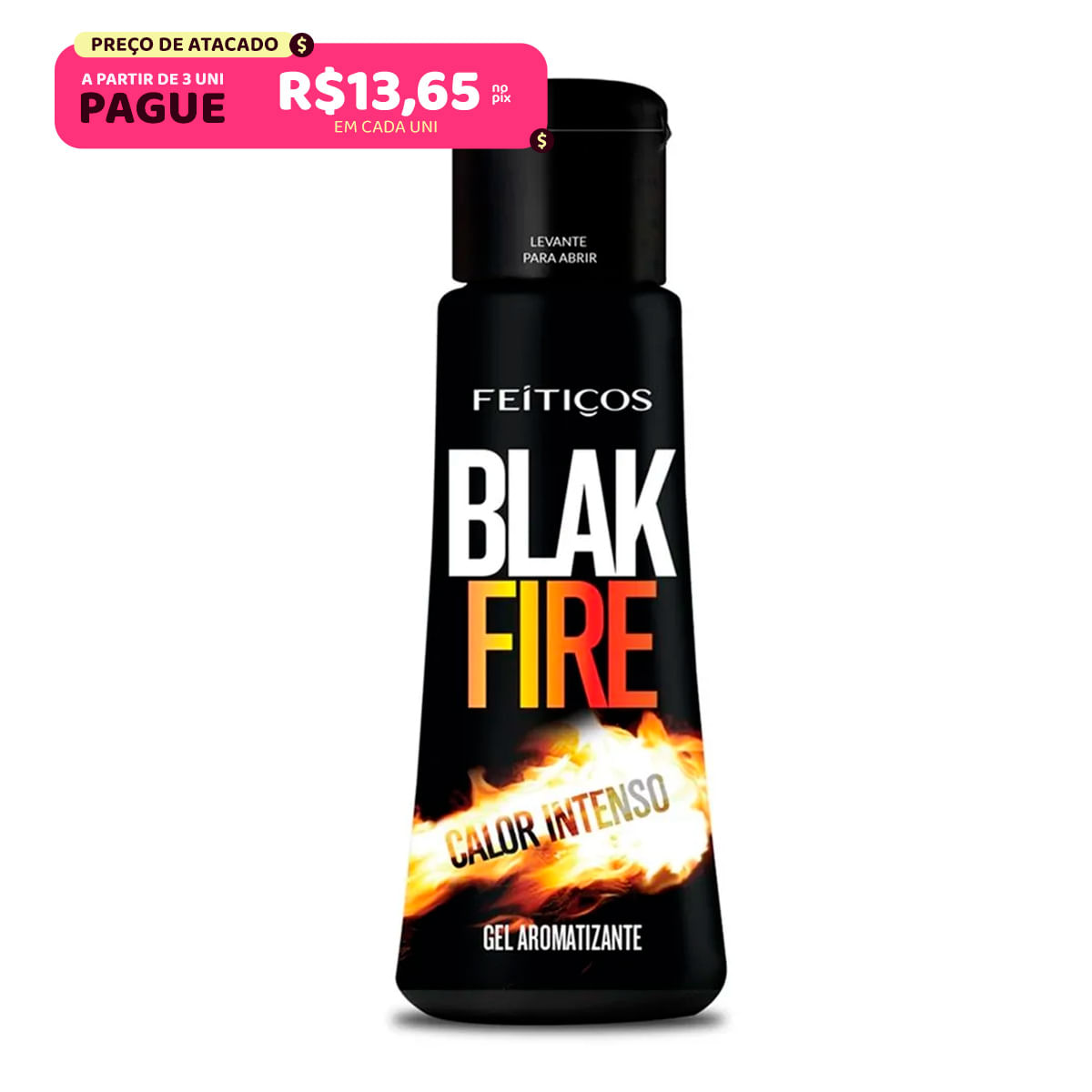 Gel Comestível Beijável Blak Fire Calor Intenso 40ml Feitiços Aromáticos Gel Comestível Beijável Blak Fire Calor Intenso 40ml Feitiços Aromáticos