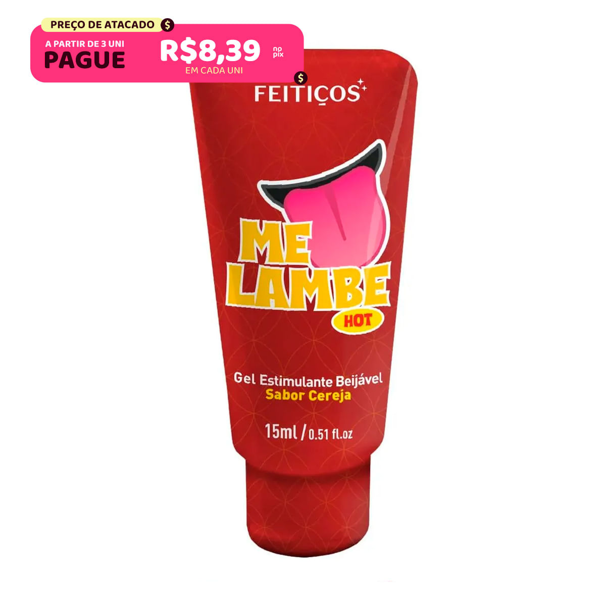 Me Lambe Hot Gel Excitante Beijável 15g Linha 10 de 10 Feitiços Aromáticos