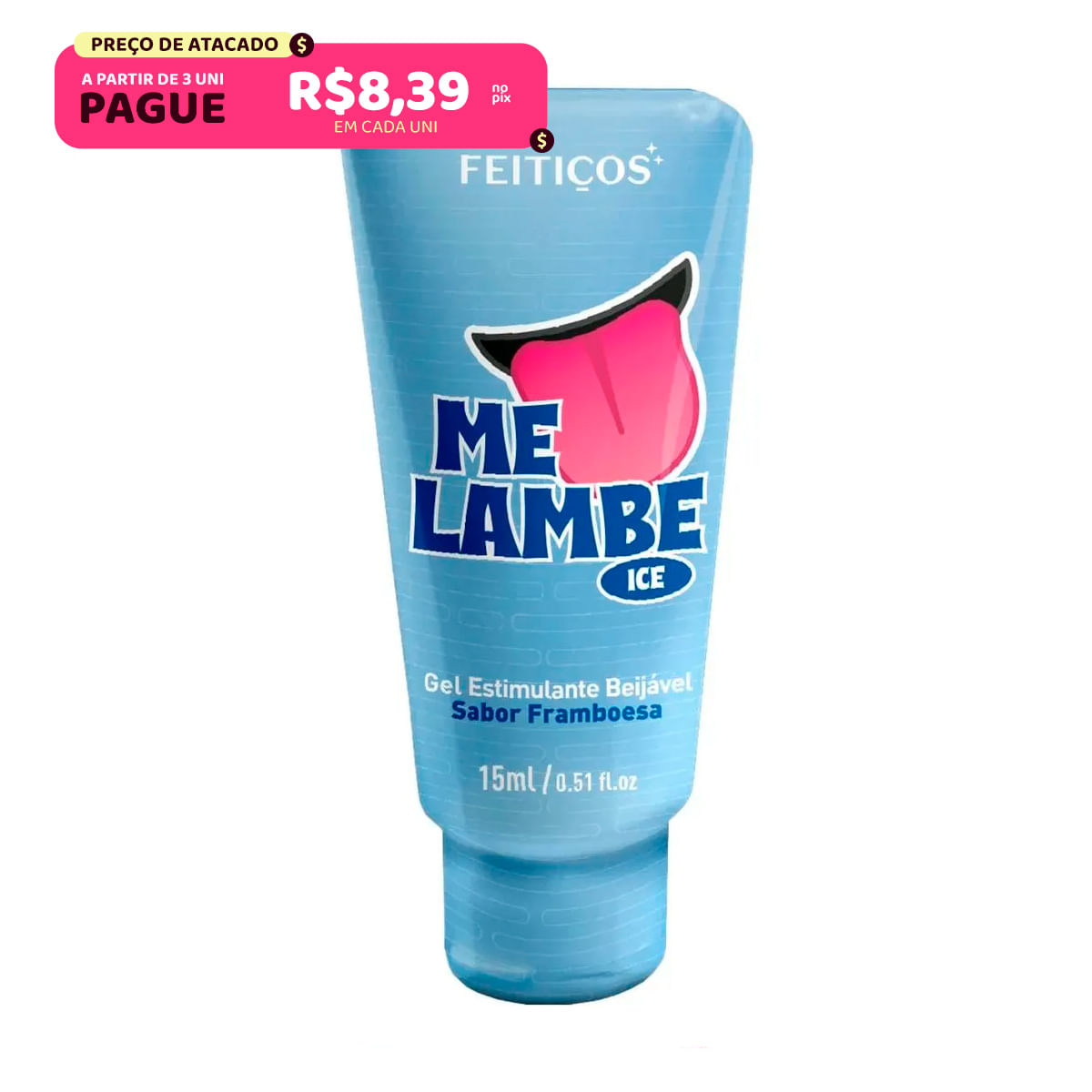 Me Lambe Ice Gel Excitante Beijável 15g Linha 10 de 10 Feitiços Aromáticos Me Lambe Ice Gel Excitante Beijável 15g Linha 10 de 10 Feitiços Aromáticos
