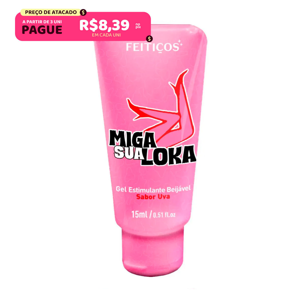 Miga Sua Loka Gel Estimulante Beijável 15g Linha 10 de 10 Feitiços Aromáticos Miga Sua Loka Gel Estimulante Beijável 15g Linha 10 de 10 Feitiços Aromáticos