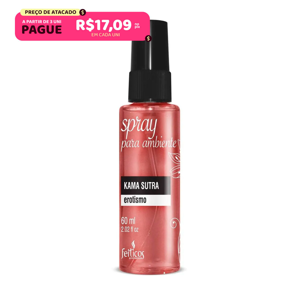 Spray para Ambiente Kama Sutra Erotismo 60ml Feitiços