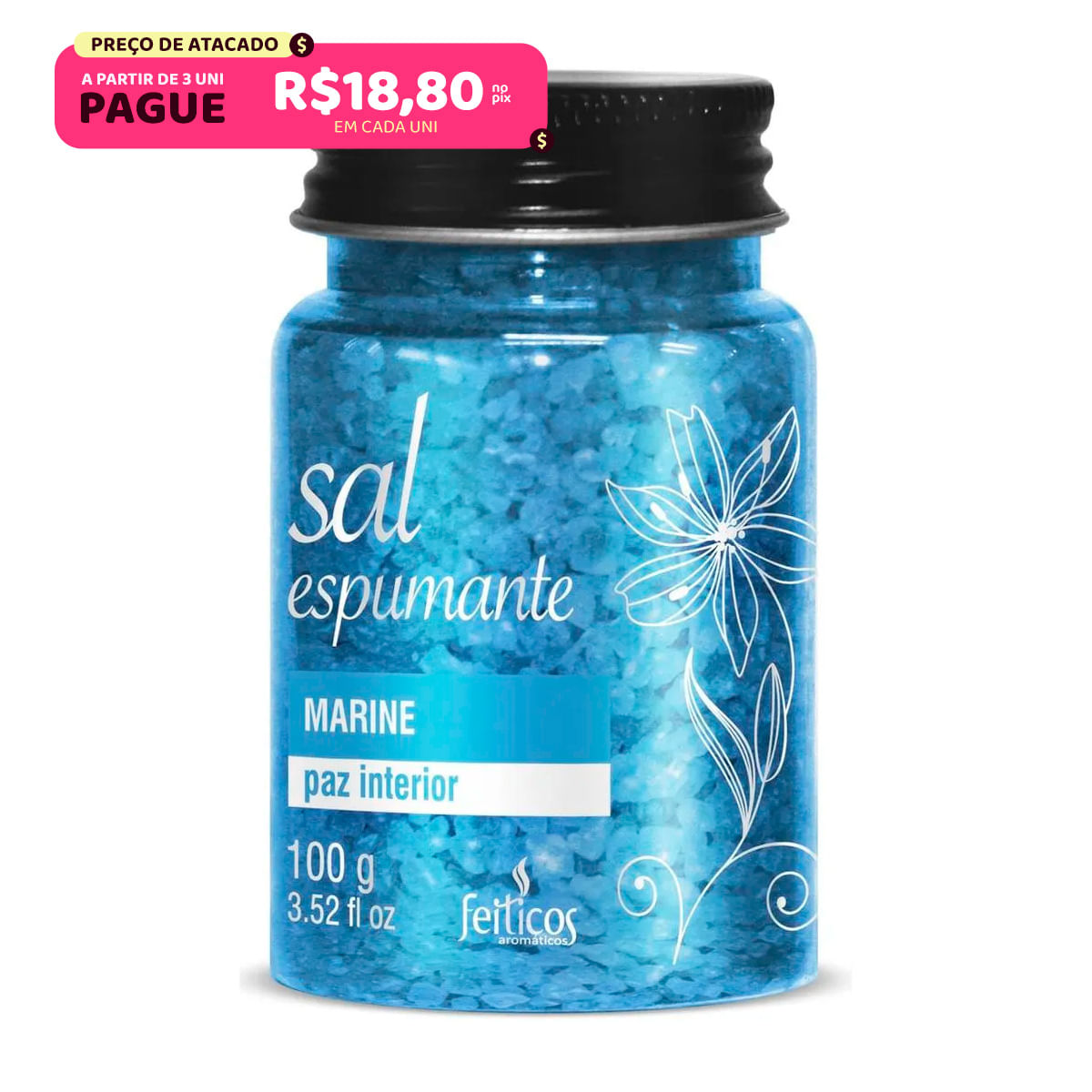 Sal Espumante Paz Interior Marine 100g Feitiços