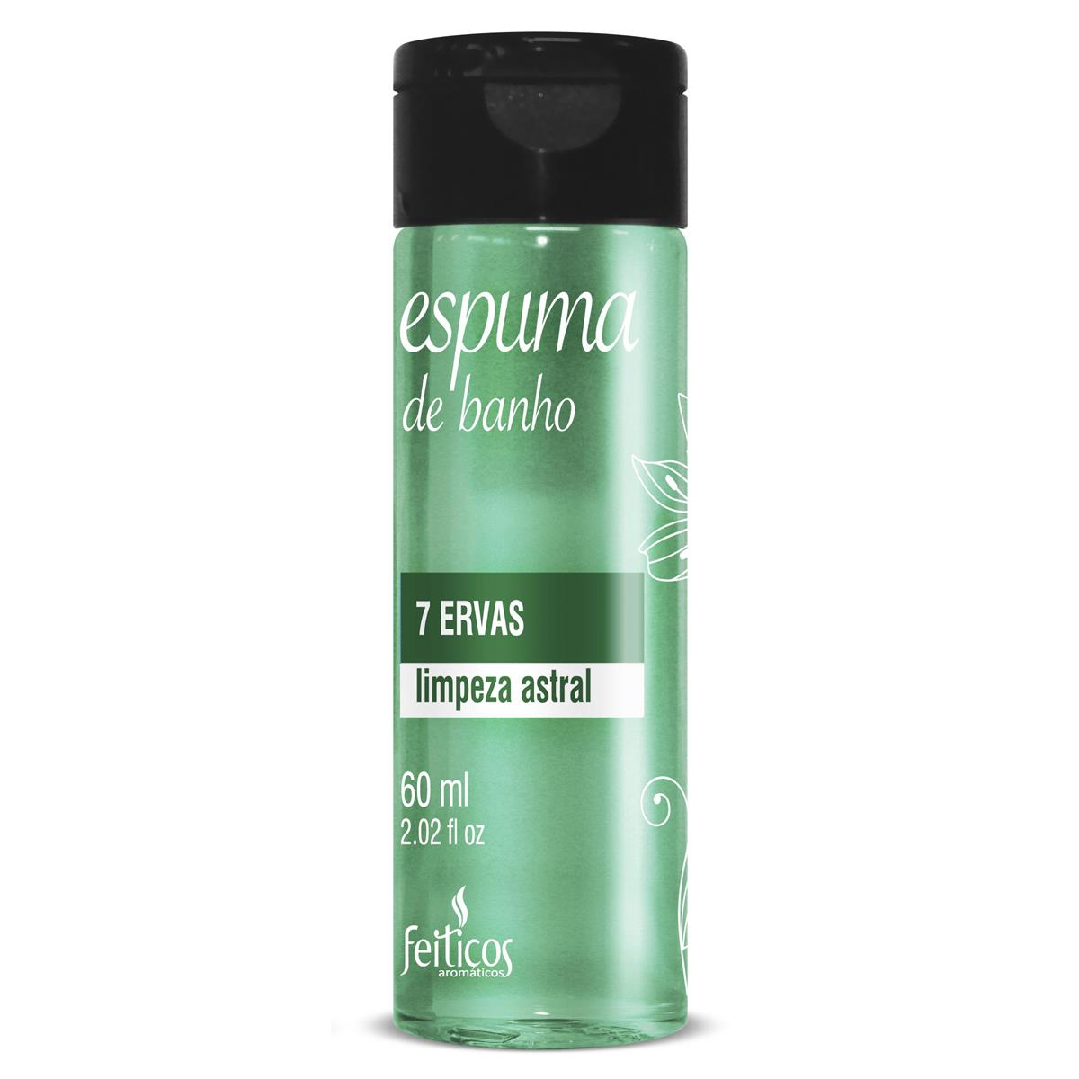 Espuma de Banho 7 Ervas Limpeza Astral 60ml Feitiços