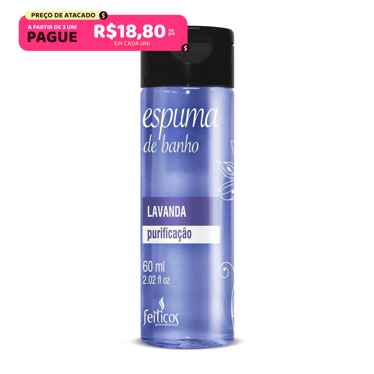 Espuma de Banho Lavanda Purificação 60ml Feitiços