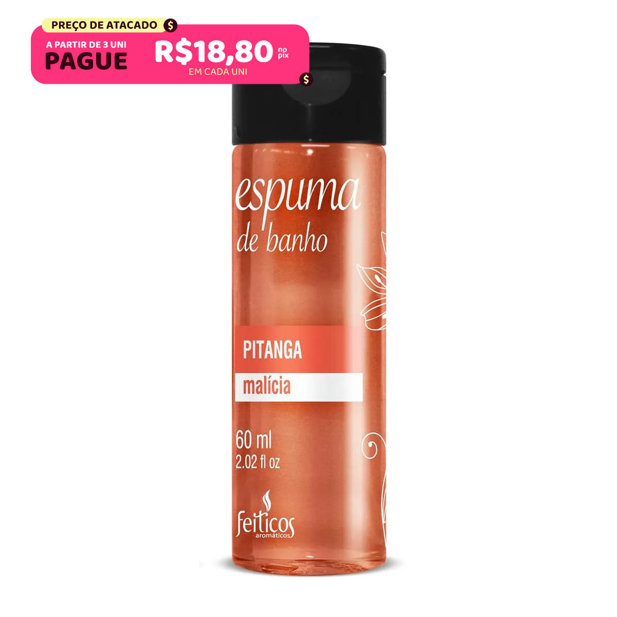 Espuma de Banho Pitanga Malícia 60ml Feitiços