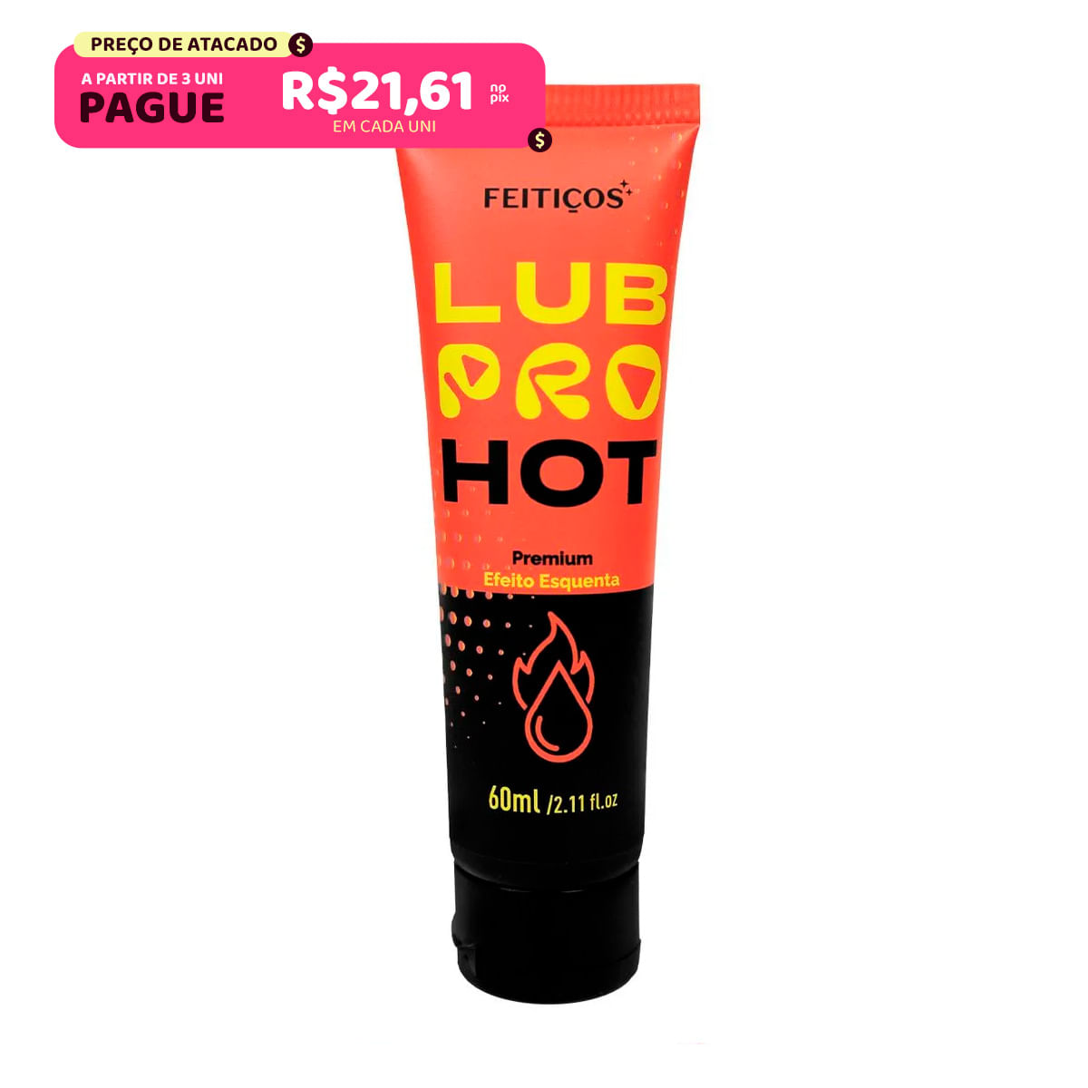LubPro Hot Premium Lubrificante Efeito Quente 60ml Feitiços Aromáticos