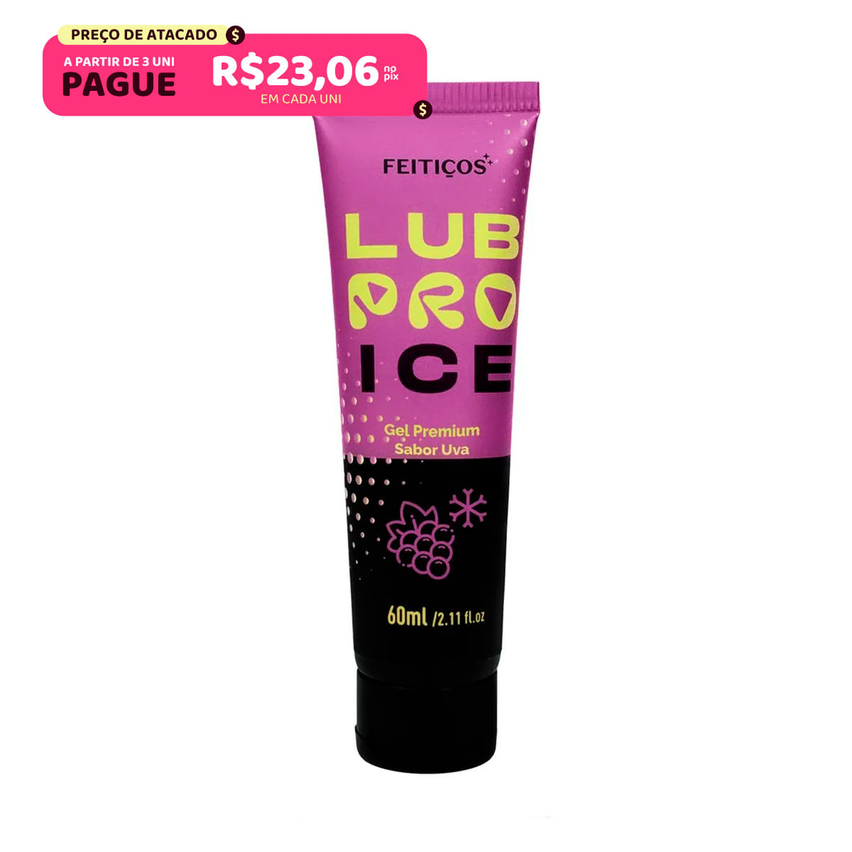 LubPro Ice Premium Lubrificante Íntimo com Sabor 60ml Feitiços Aromáticos LubPro Ice Premium Lubrificante Íntimo com Sabor 60ml Feitiços Aromáticos