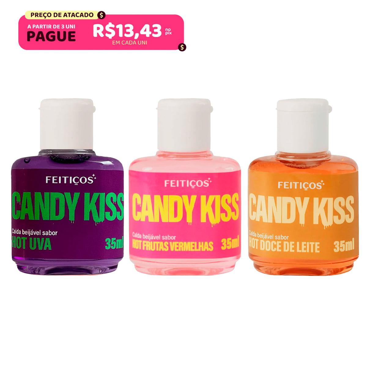 Candy Kiss Hot Calda Beijável com Efeito Quente 35ml Feitiços Aromáticos
