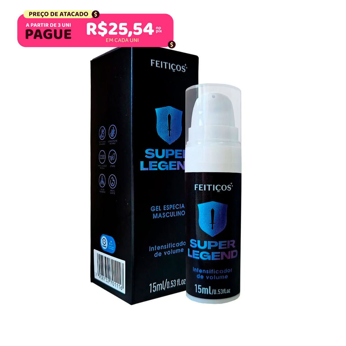 Super Legend Gel Intensificador de Volume Masculino Feitiços
