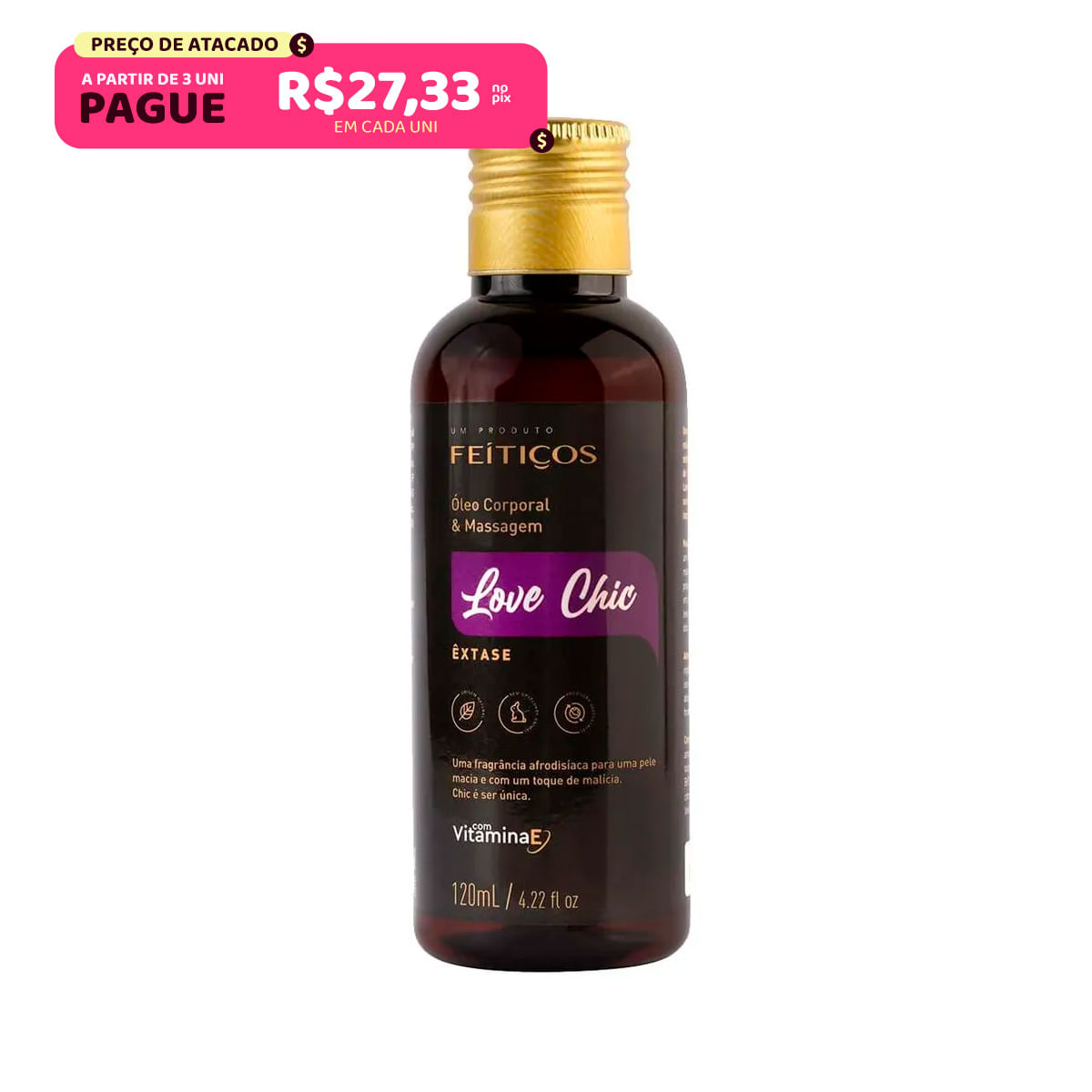 Love Chic Êxtase Óleo Corporal e Massagem 120ml Feitiços Aromáticos