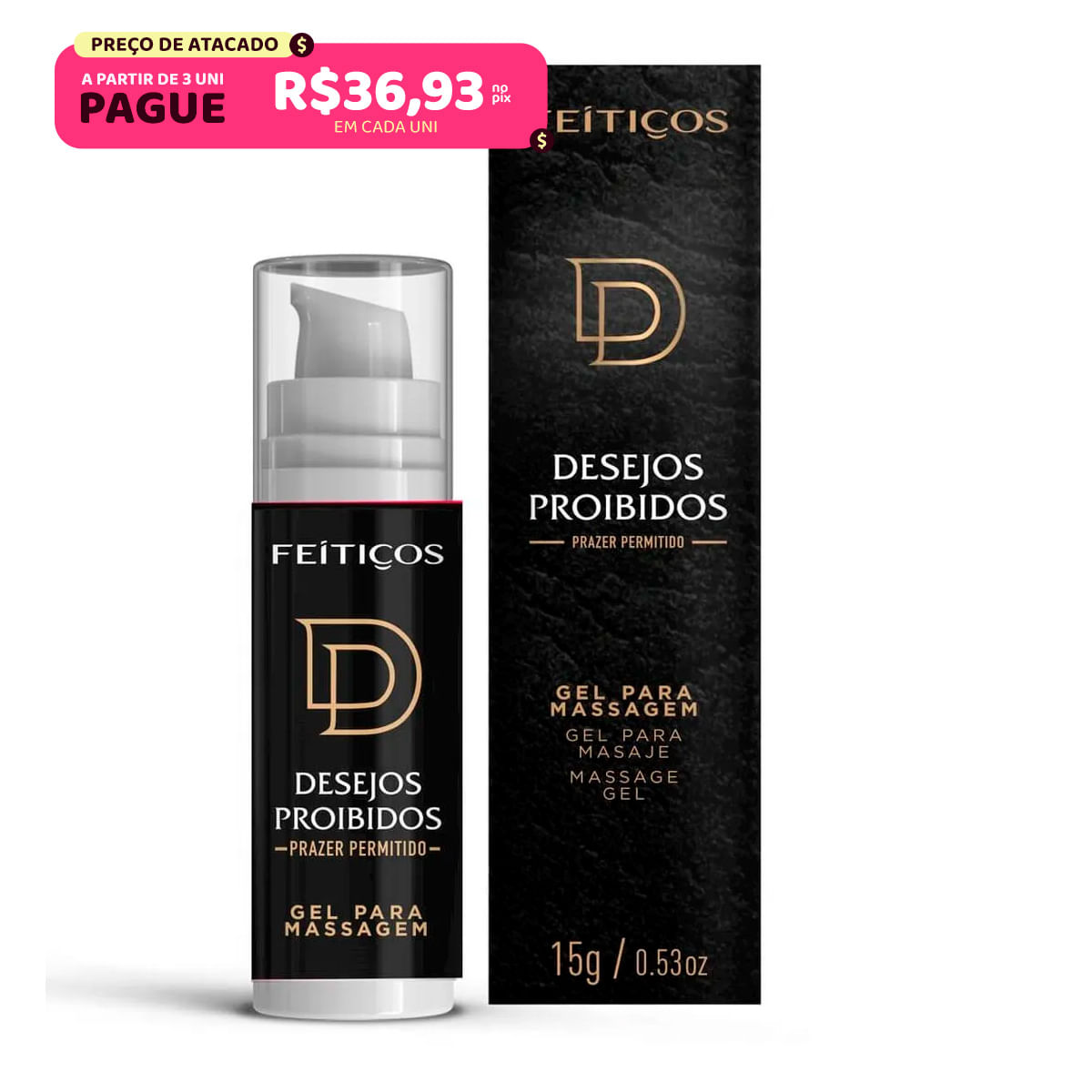 Desejos Proibidos Prazer Permitido Gel para massagem 15g Feitiços Aromáticos