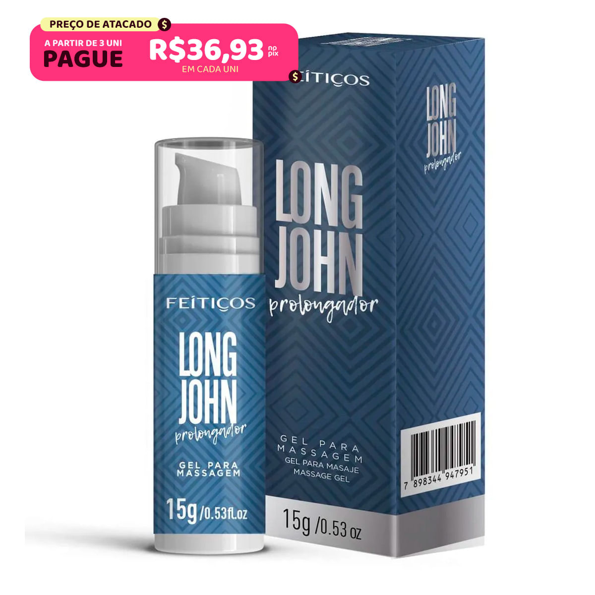 Long John Gel Prolongador para Massagem 15g Feitiços Aromáticos