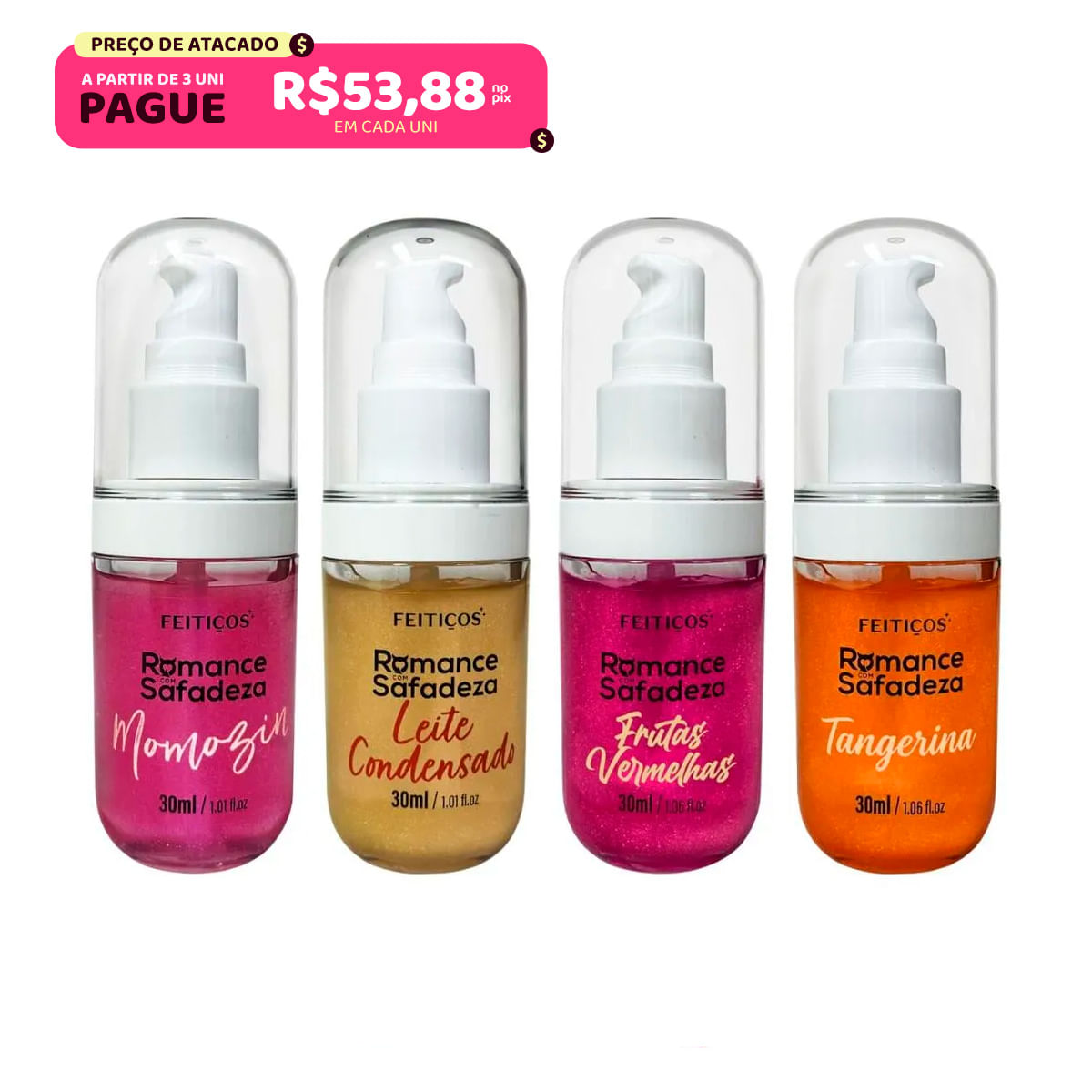 Romance com Safadeza Calda Estimulante Beijável com Aquecimento 30ml Feitiços