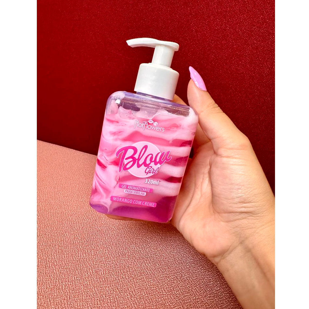 Blow Girl Gel Aromatizante Beijável Para Virilha 320ml Hot Flowers