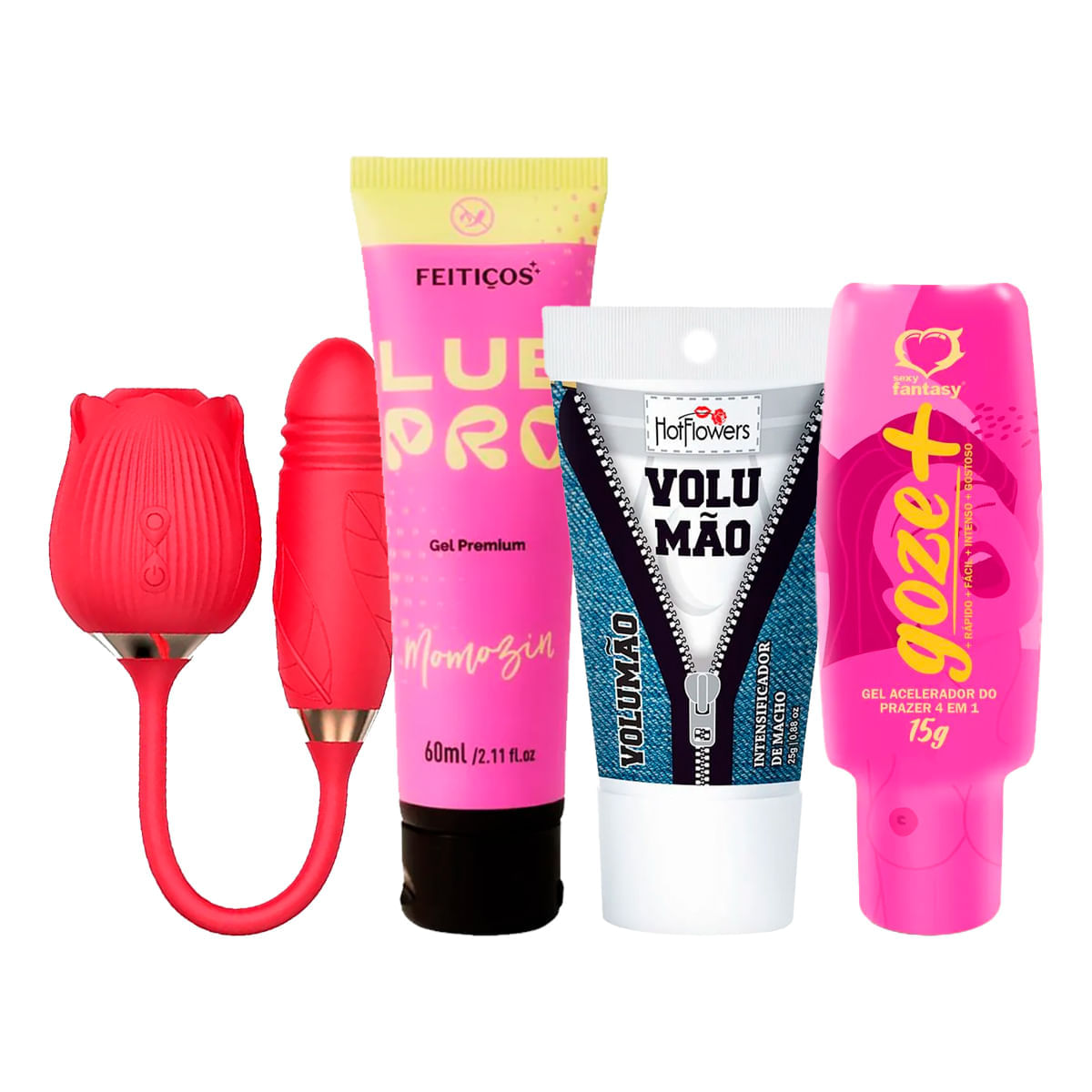 Kit com Vibrador LubPro Momozin Volumão e Goze +