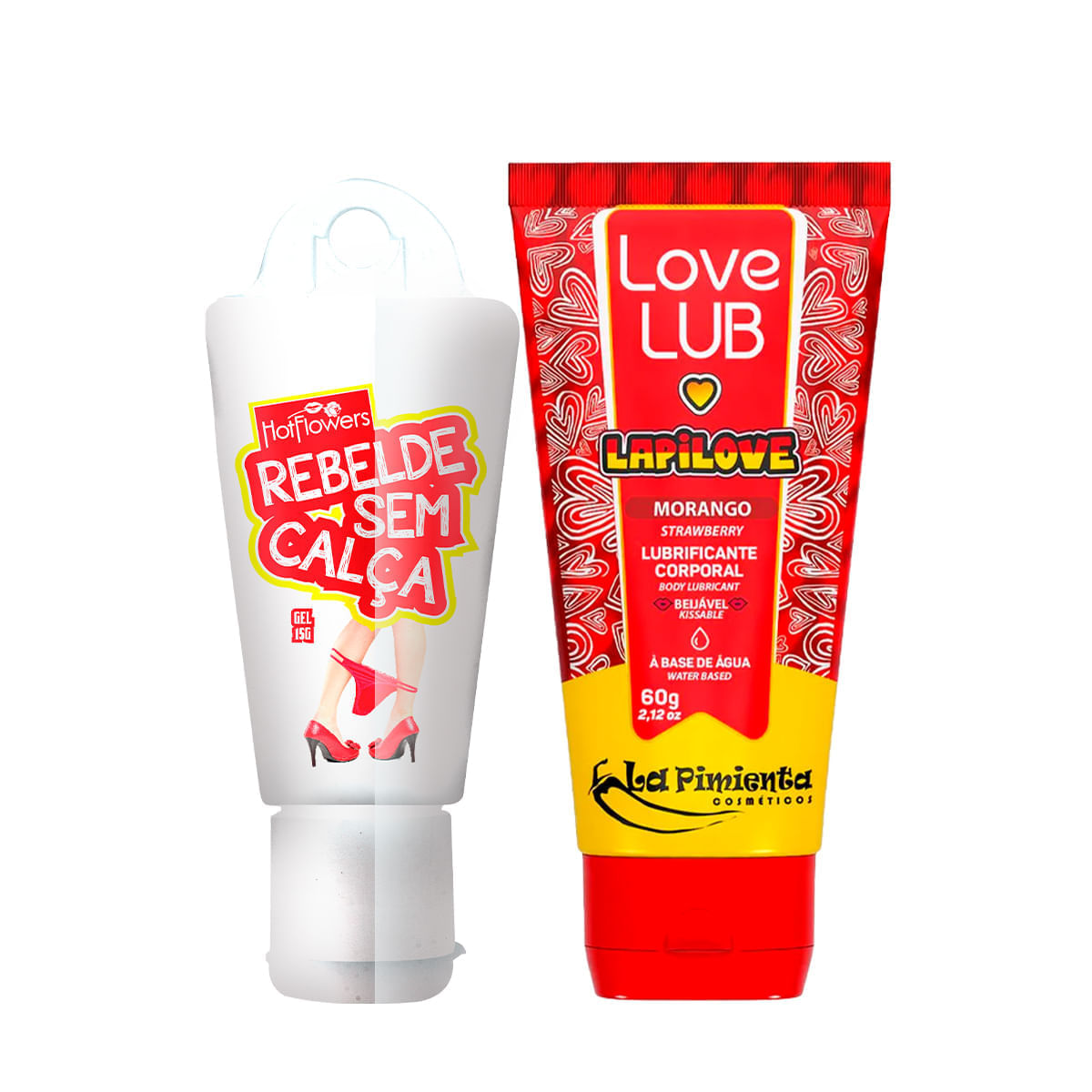 Duplinha Rebelde Sem Calça Dessensibilizante Anal e Love Lub LapiLove Lubrificante