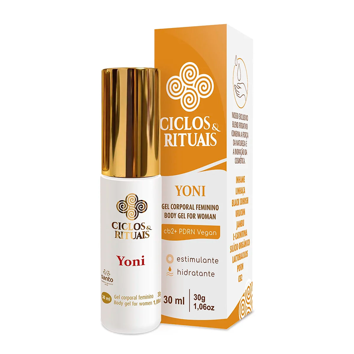Yoni Hidrogel Estimulante Feminino com CB2 e PDRN Vegan 30ml Santo Cosméticos Yoni Hidrogel Estimulante Feminino com CB2 e PDRN Vegan 30ml Santo Cosméticos