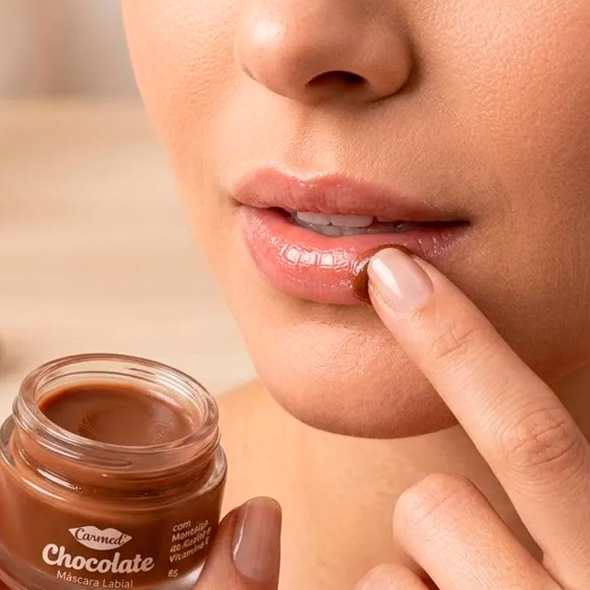 Máscara Labial Noturna Carmed Sabor Chocolate 8g