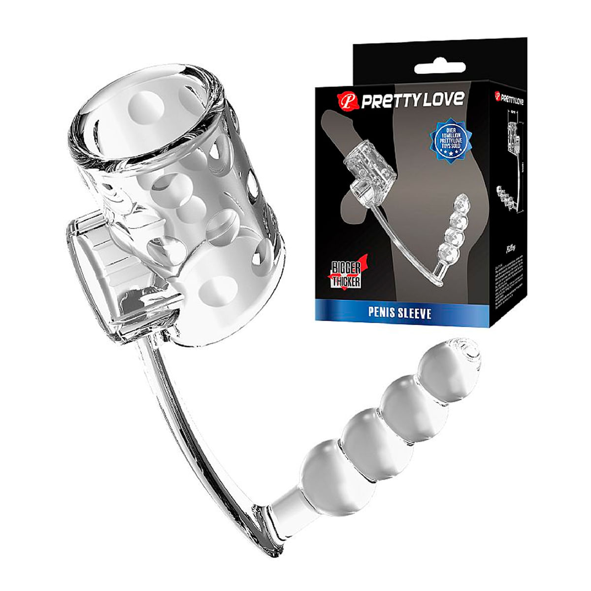 Capa Peniana com Plug Anal Escalonado Pretty Love Bigger Thicker Sexy Import