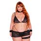 Conjunto em Renda Plus Size com Algemas Persex e Mini Saia Coleção Metamorfose Tallyta Moda Apimenta