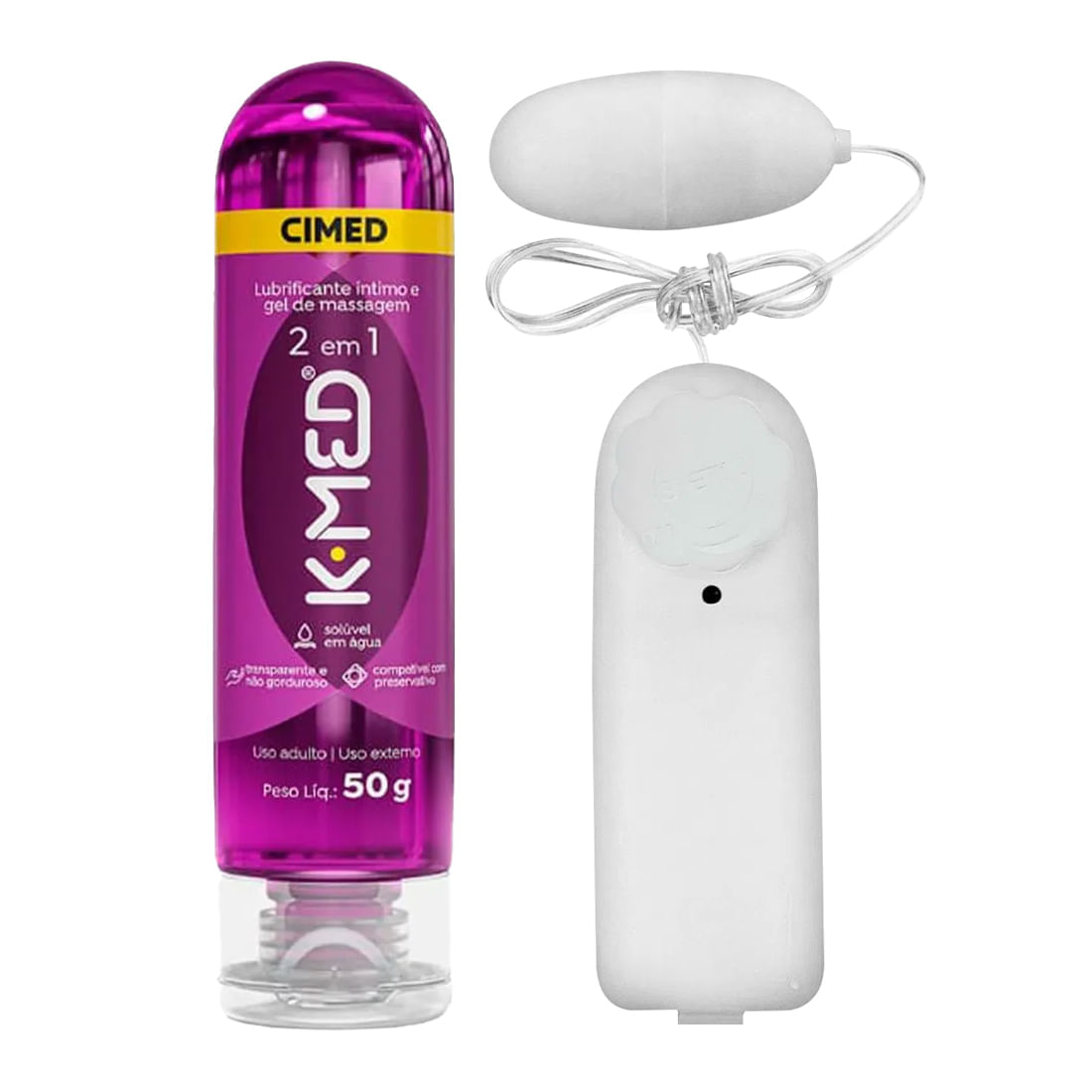 Kit com MyBullet Cápsula Vibratória e Lubrificante Íntimo K-Med 2 em 1