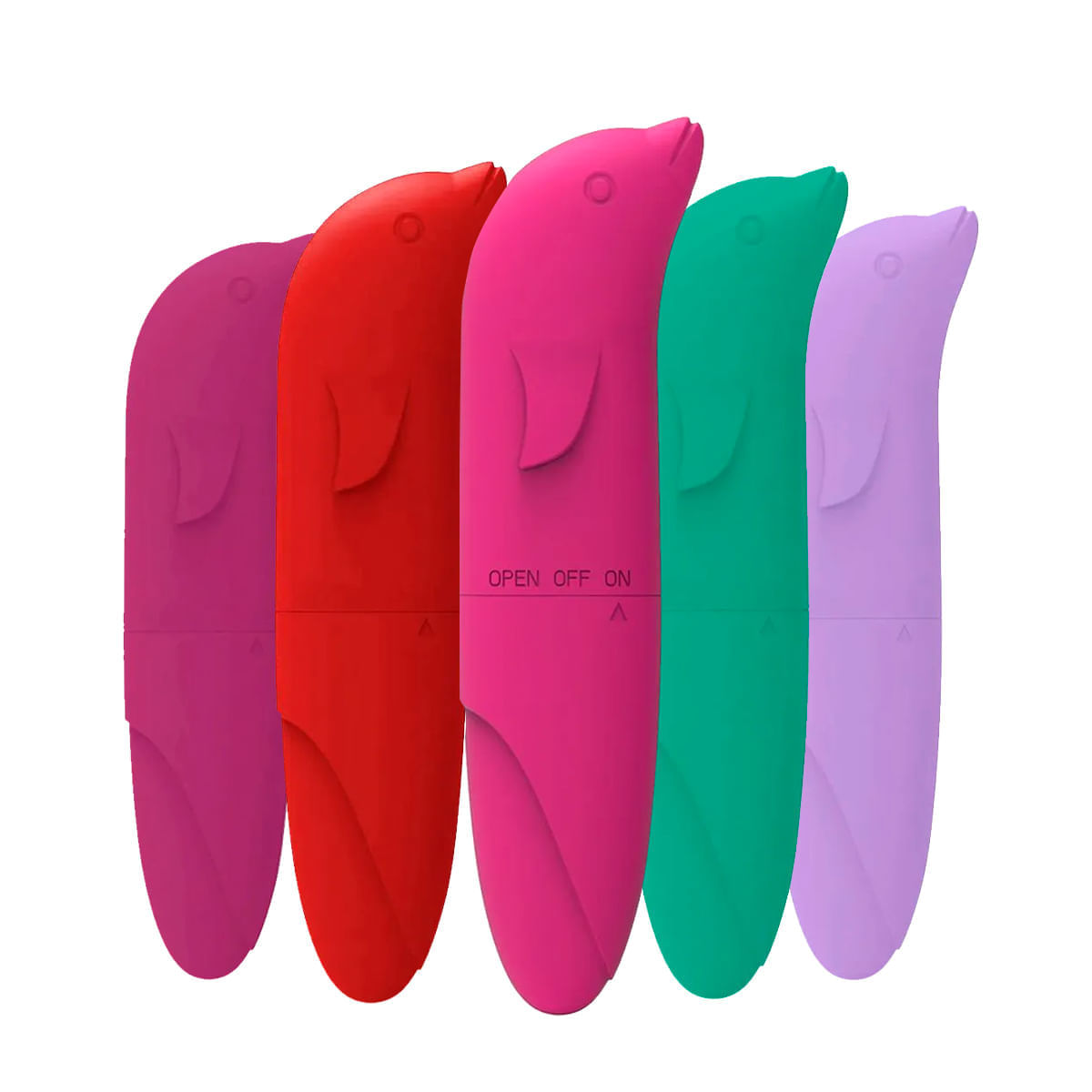 Kit com 5 Cores Vibrador Ponto G Aveludado com Formato Golfinho