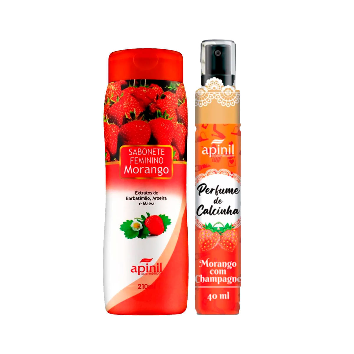 Duplinha com Sabonete Íntimo de Morango e Perfume de Calcinha Aromático