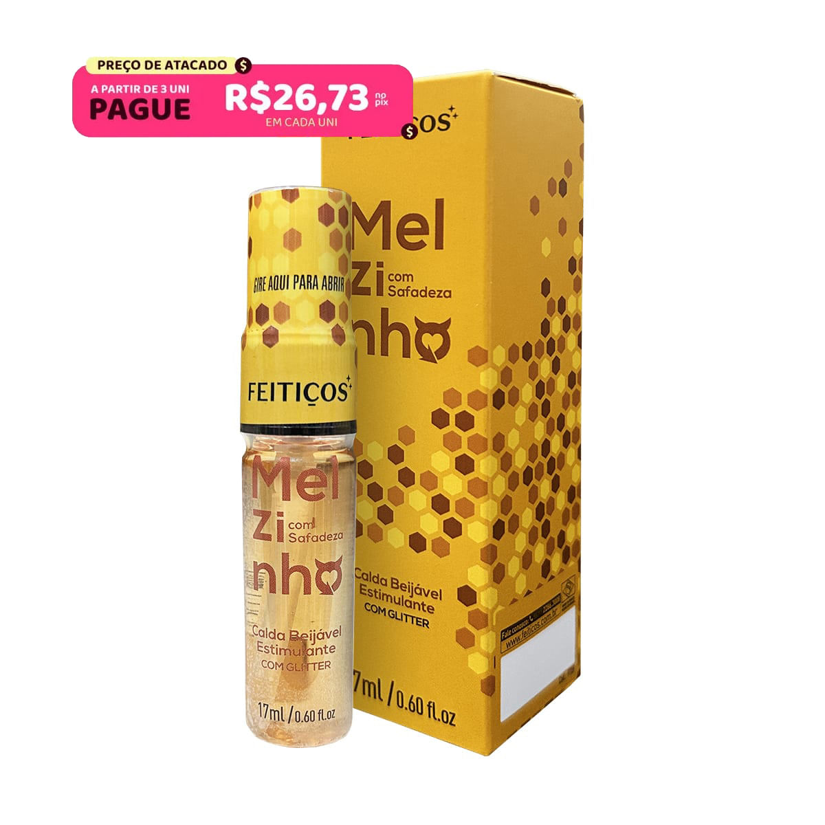 Melzinho com Safadeza Gel Estimulante Beijável 17ml Feitiços Aromáticos