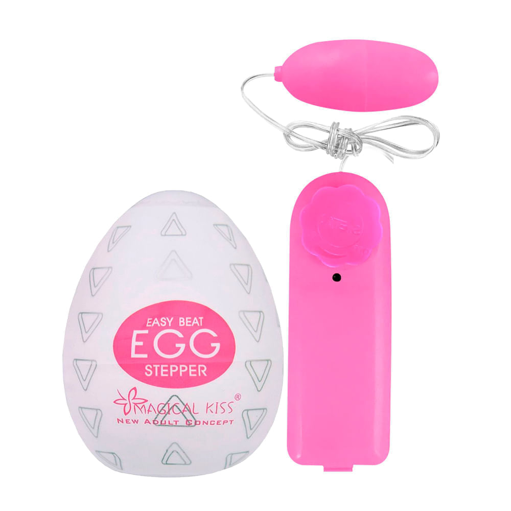 Duplinha com Egg Stepper Masturbador Masculino e Vibro Ó Bullet Cápsula Vibratória