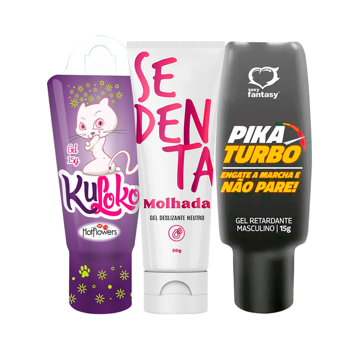 Kit com Sedenta Molhada Pika Turbo e Kuloko