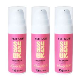Kit com 03 Sugalik Momozin Gel Sugador Líquido Comestível