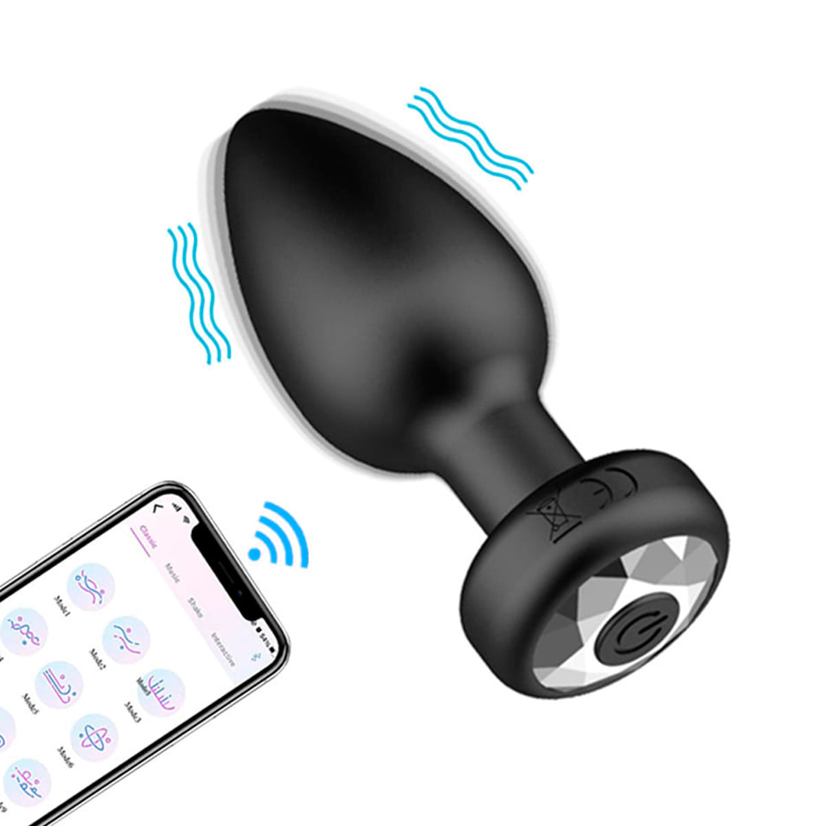Plug Anal em Silicone com 10 Modos de Vibração e Controle por Aplicativo Recarregável Vip Mix
