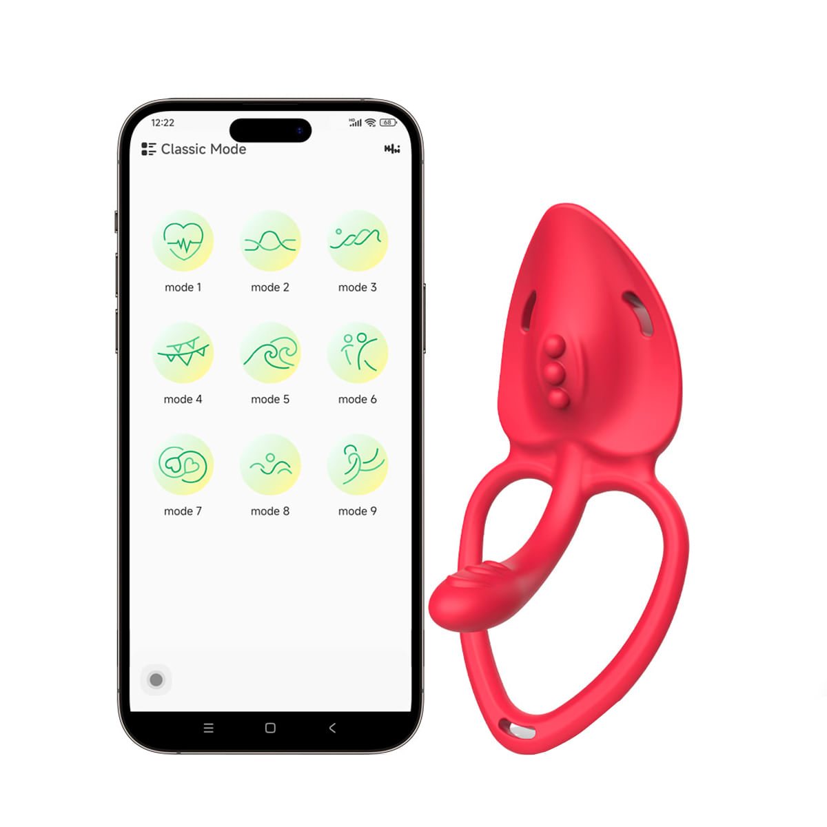 Cinta Vibratória Unissex 2 em 1 Com Estimulador Vaginal e com Controle via APP Vip Mix
