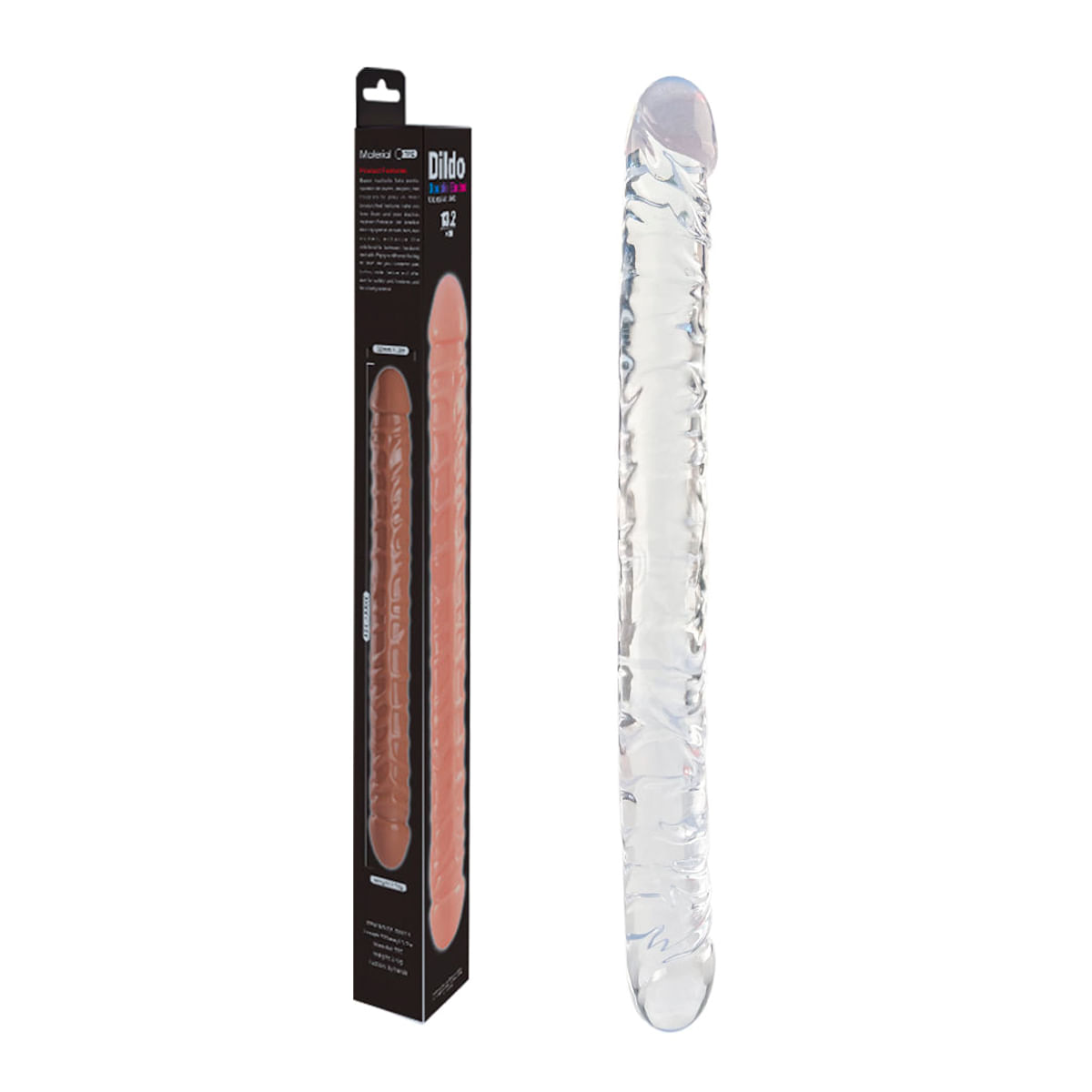 Dildo Duplo com Texturas e Veias Salientes 33,5x3,2cm Vip Mix