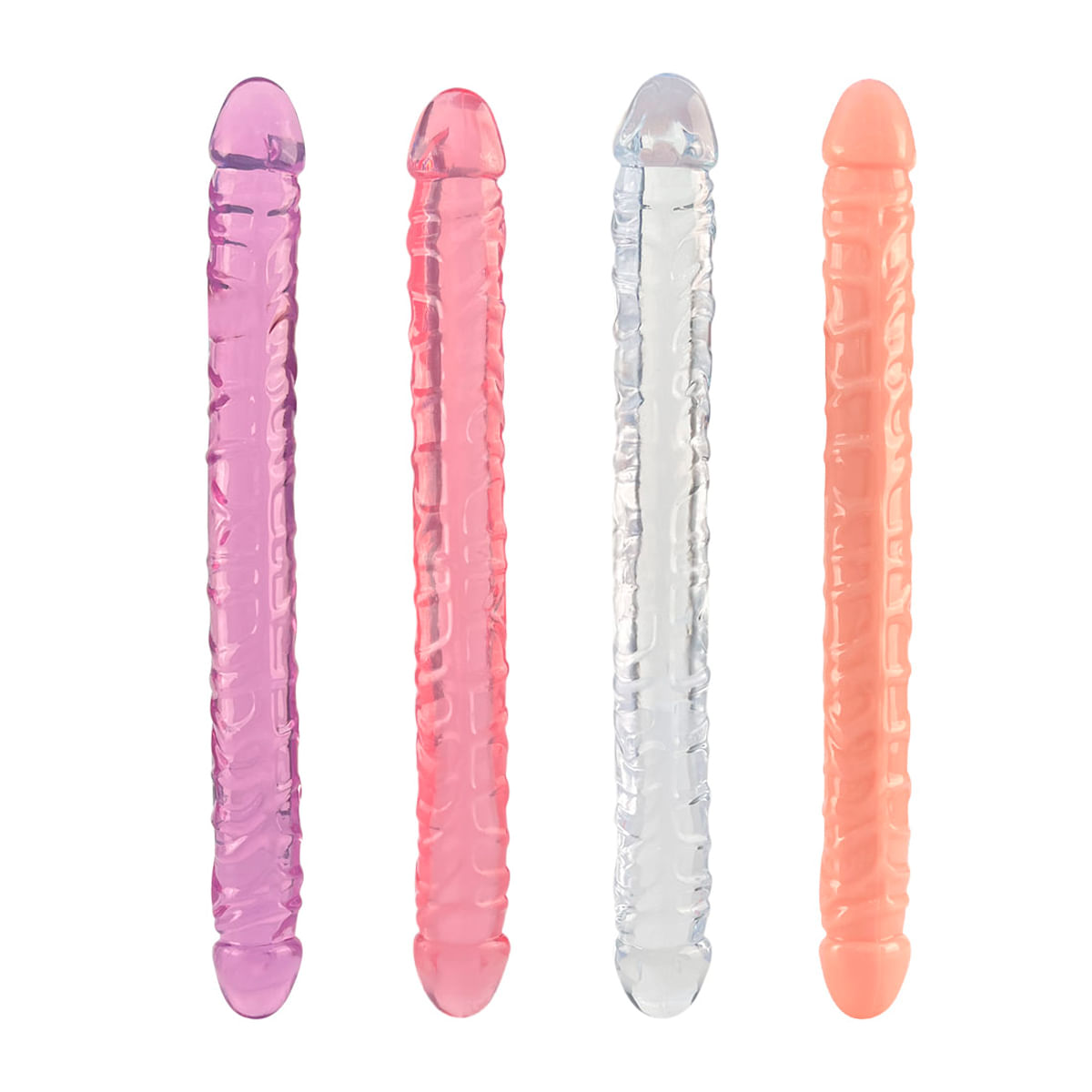 Dildo Duplo com Texturas e Veias Salientes 33,5x3,2cm Vip Mix