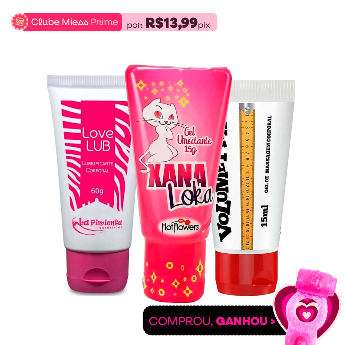 Kit com Love Lub Xana Loka e Volumetrão