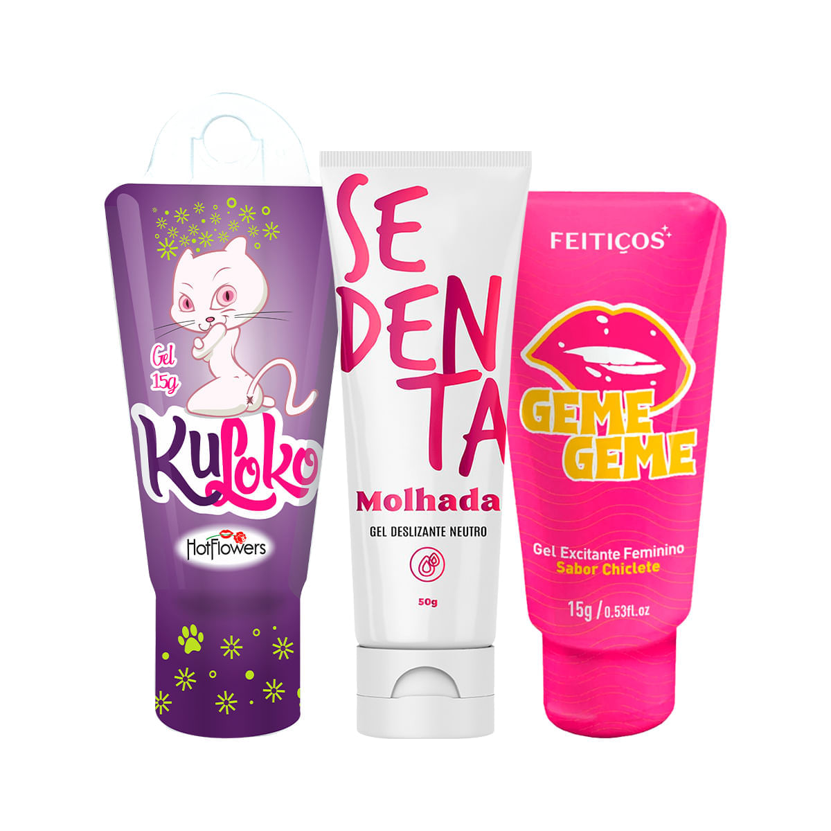 Kit com Kuloko Sedenta Molhada e Geme Geme