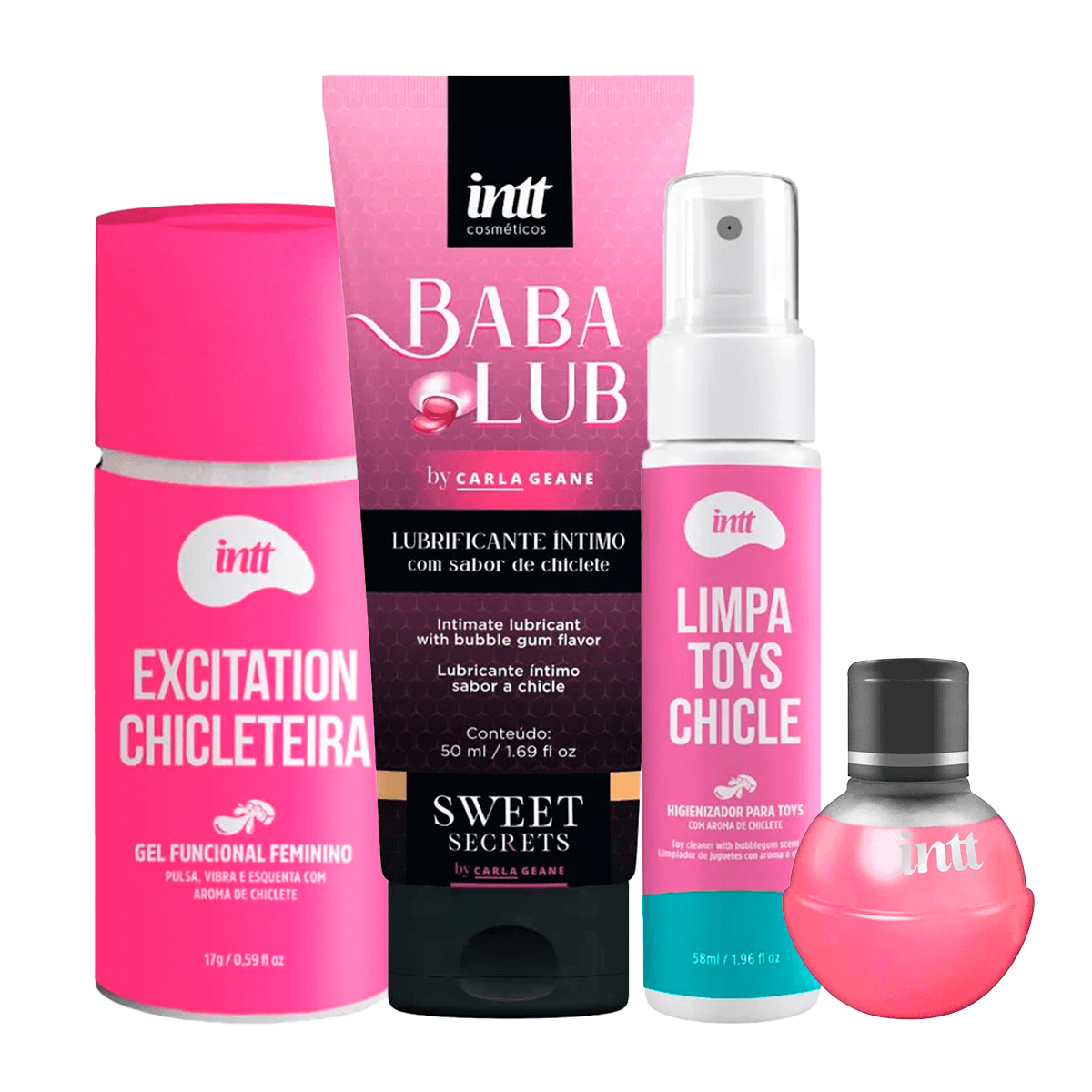 Kit Especial Intt Excitation Chicleteira Limpa Toys Fruit Sexy Tutty Frutty e Babalu