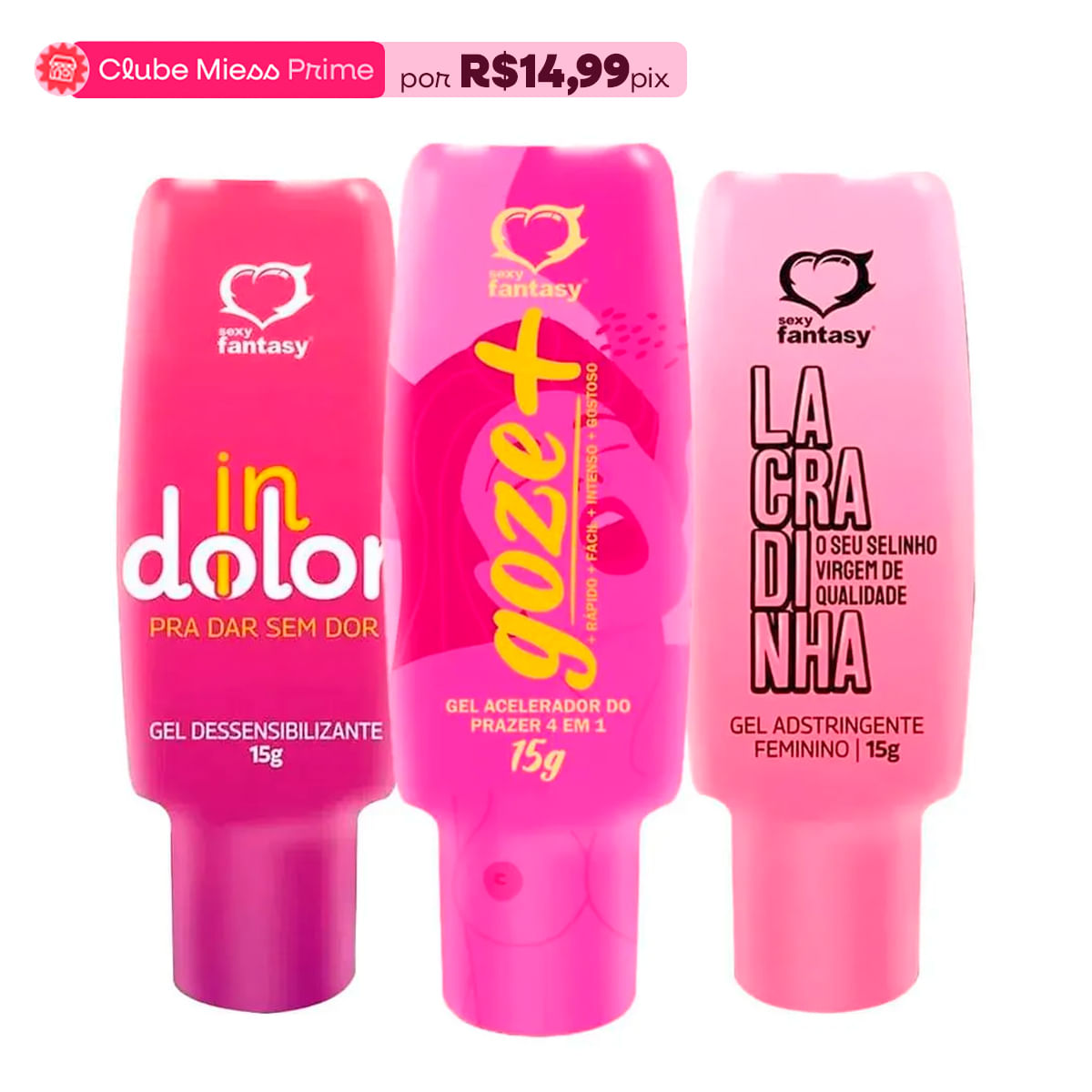 Kit com InDolor Dessensibilizante Goze + Acelerador e Lacradinha Adstringente