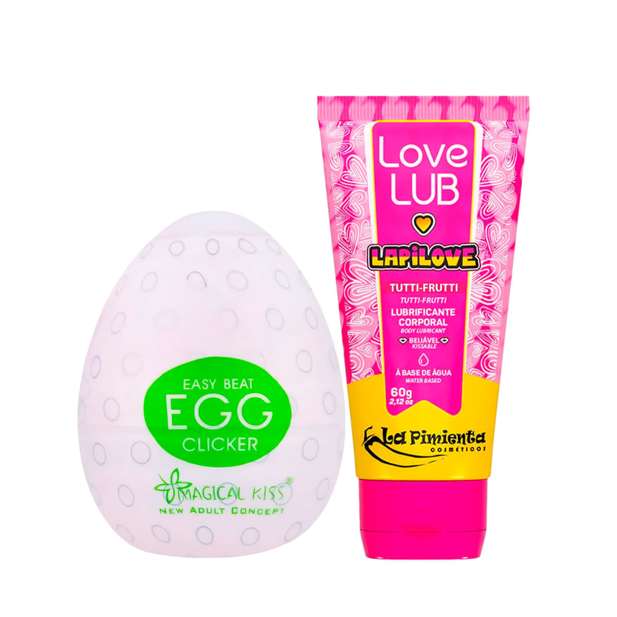 Duplinha com Egg Clicker Masturbador Masculino e Love Lub LapiLove Lubrificante