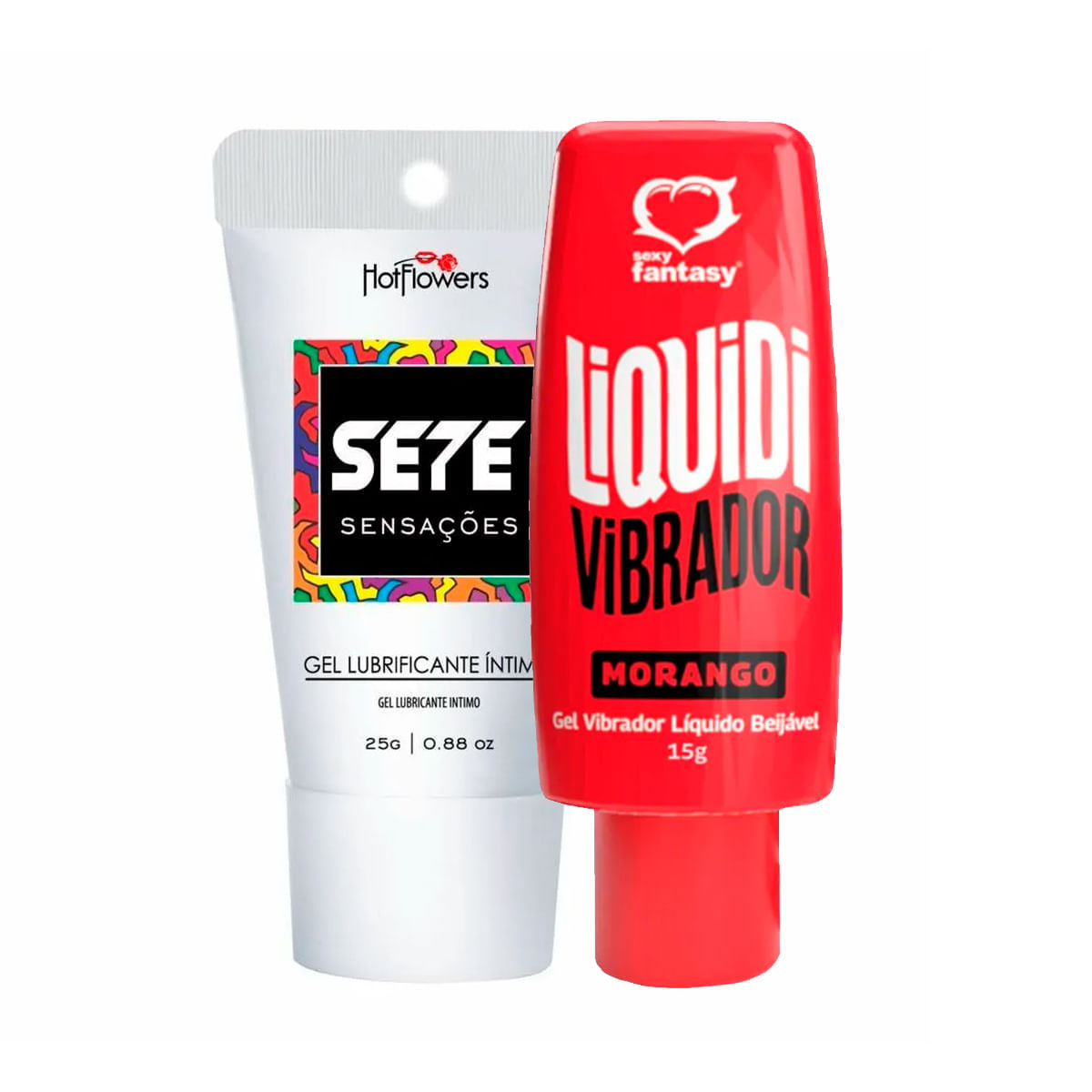 Duplinha com Vibrador Líquido Liquidi e Sete Sensações Lubrificante Íntimo Anal