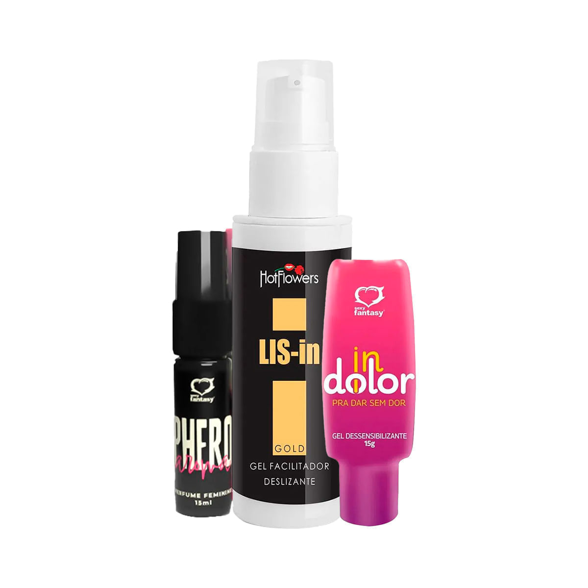 Kit InDolor Gel Anal LIS-In e Perfume Phero Feminino