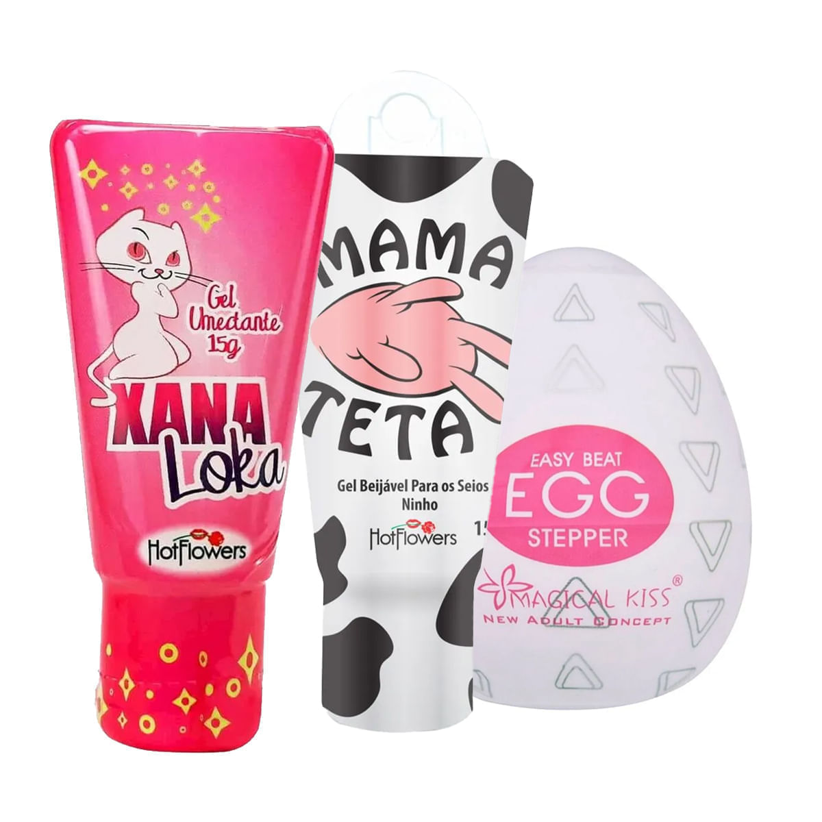 Kit com  Xana Loka Mama Teta e Masturbador Masculino Egg Stepper