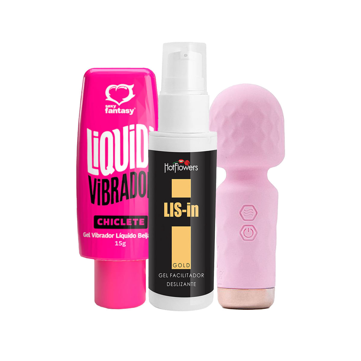 Kit com LIS-In Vibrador Líquido Liquidi e Hero Mini Varinha Mágica