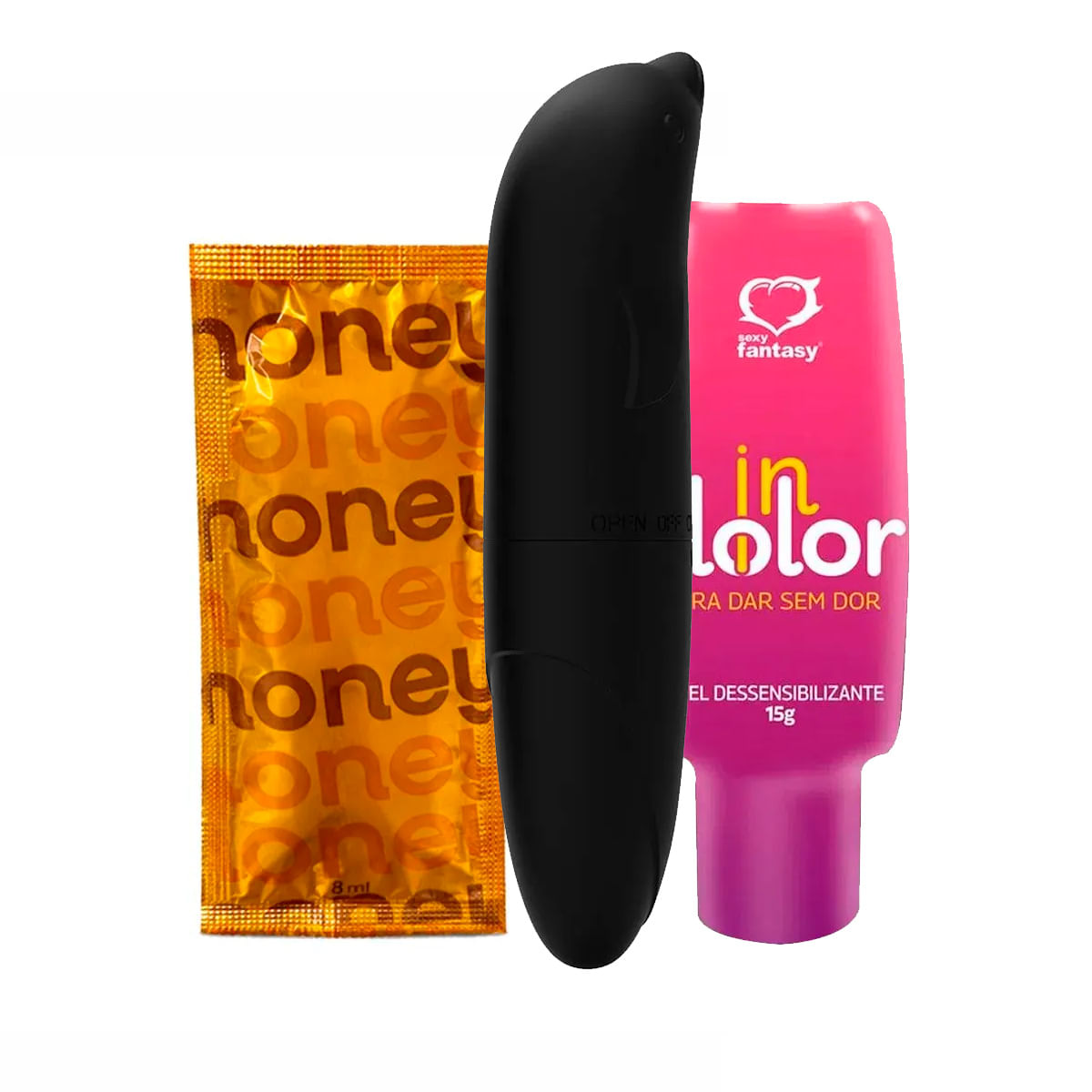 Kit com MyHoney Vibrador Ponto G Golfinho ABS e InDolor